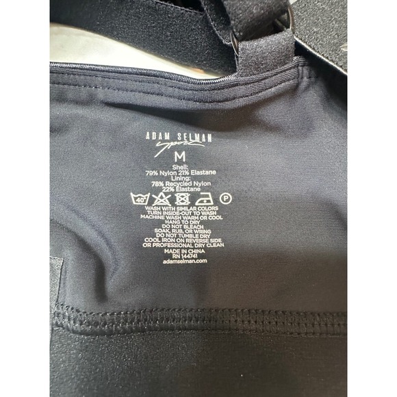 Adam Selman Sport Black Bra Top Medium Logo Band‎ Minimal Athleisure Activewear - Picture 5 of 5